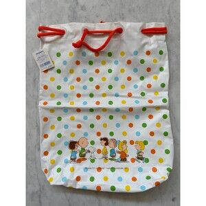 Peanuts Snoopy and Friends Vinyl Bag Pouch w/ Draw Strings by Familiar Japan